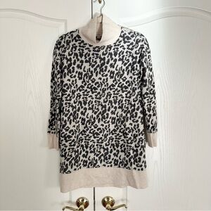 LOFT NWT Animal Print Sweater Dress size XS